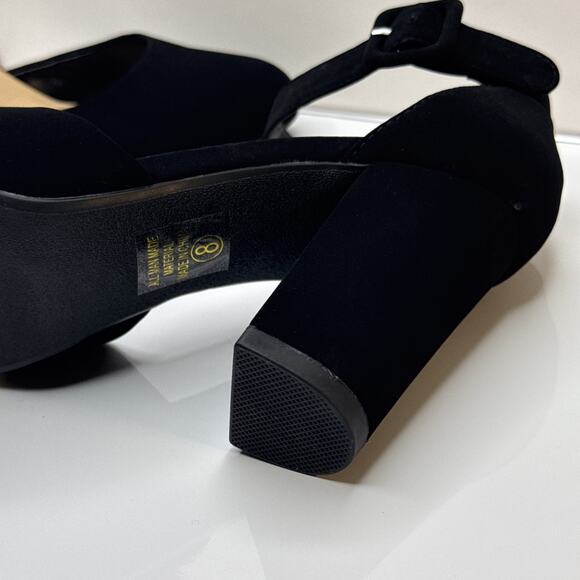 City Classified Women's Comfort Nola Closed Toe Ankle Strap Block Heel Black 8 - Picture 7 of 16